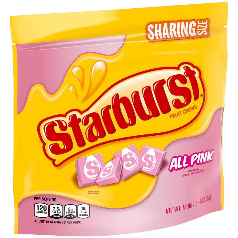 slide 10 of 14, Starburst All Pink Candy Fruit Flavored Chewy Candies - 15.6oz, 15.6 oz