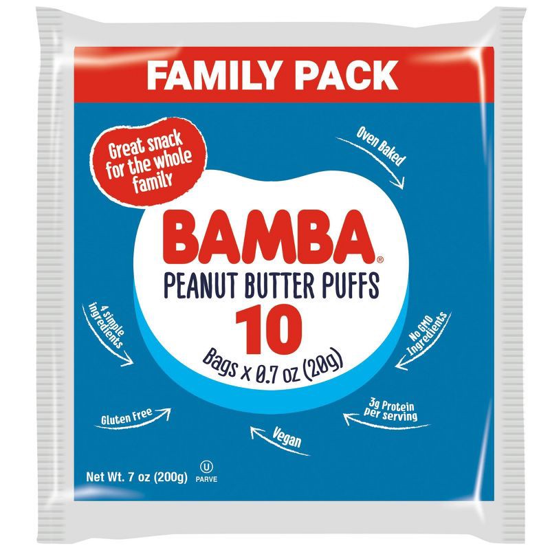 slide 1 of 4, Osem Bamba Peanut Butter Baby Puffs Family Pack - 7oz/10ct, 10 ct; 7 oz