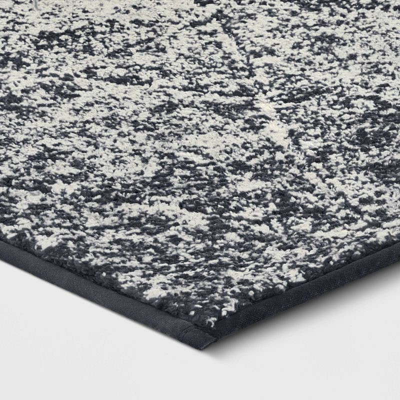 slide 2 of 3, 2'6"x4' Washable Criss Cross Easy Care Accent Rug Charcoal/Ivory - Threshold™, 1 ct