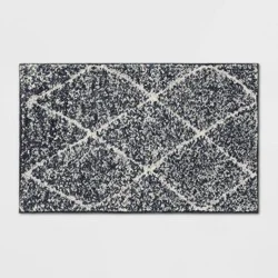 2'6"x4' Washable Criss Cross Easy Care Accent Rug Charcoal/Ivory - Threshold™