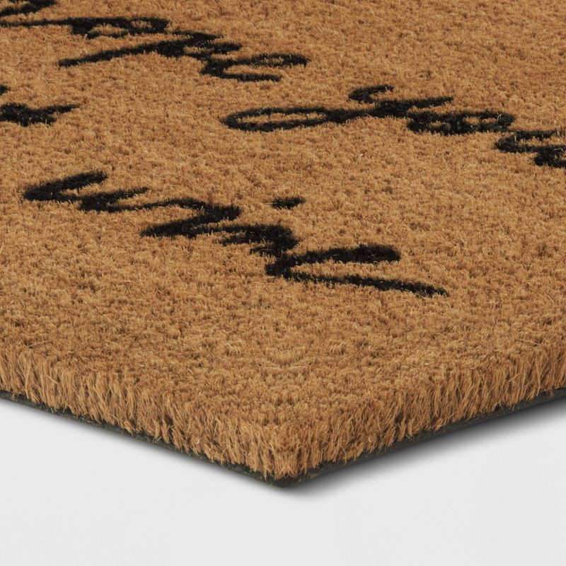 slide 3 of 3, 1'6"x2'6" Hope You Brought Wine Coir Doormat Tan/Black - Threshold™, 1 ct