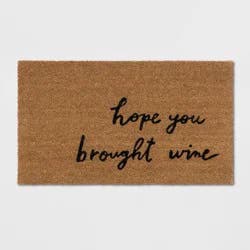 1'6"x2'6" Hope You Brought Wine Coir Doormat Tan/Black - Threshold™