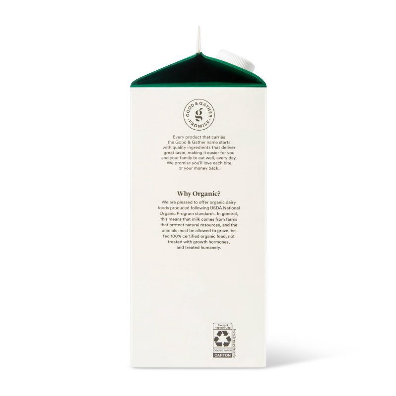 slide 3 of 5, Organic 1% Milk - 0.5gal - Good & Gather™, 1/2 gal