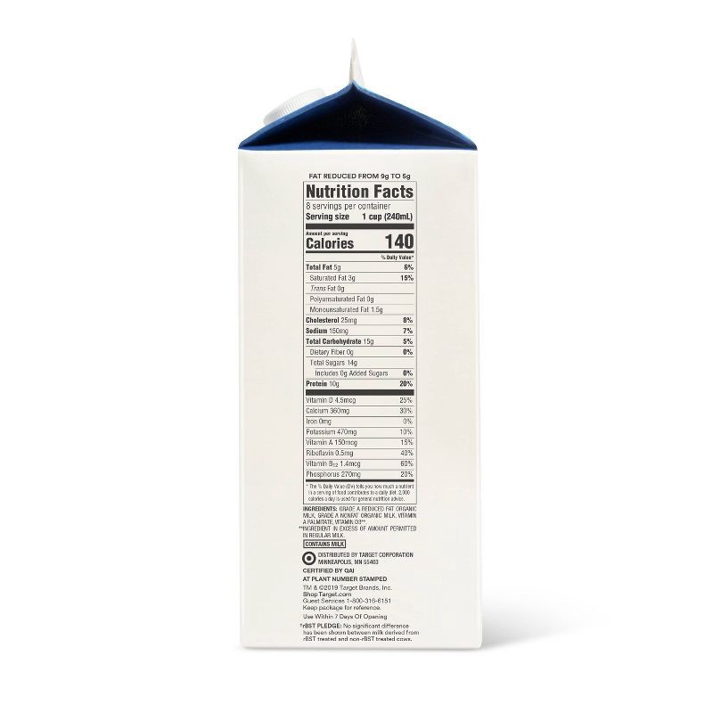 slide 2 of 5, Organic 2% Milk - 0.5gal - Good & Gather™, 1/2 gal