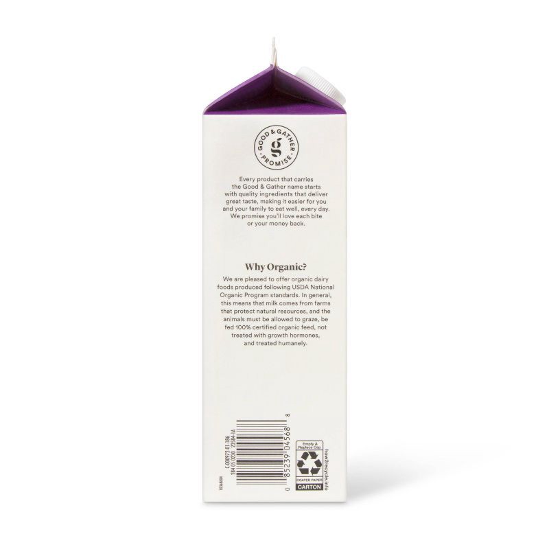 slide 2 of 3, Organic Half & Half - 32 fl oz (1qt) - Good & Gather™, 32 fl oz, 1 qt