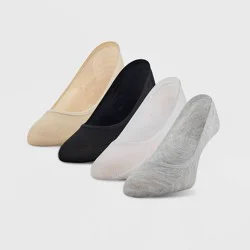 Peds Women's Extended Size Ultra Low 4pk Sport Liner Socks - Light Gray 8-12: Seamless Toe, Hidden Gel Heel Grip, Stretch Fabric