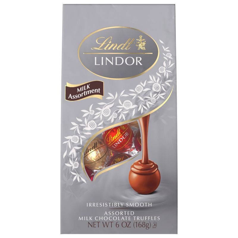 slide 6 of 10, Lindt Lindor Assorted Milk Chocolate Candy Truffles - 6 oz., 6 oz