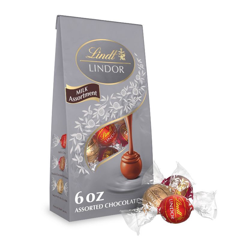 slide 1 of 10, Lindt Lindor Assorted Milk Chocolate Candy Truffles - 6 oz., 6 oz