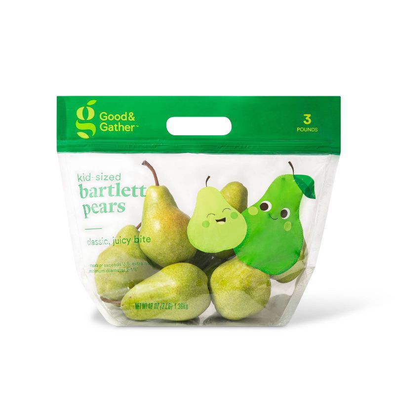 slide 1 of 4, Kid-Sized Bartlett Pears - 3lb Bag - Good & Gather™, 3 lb