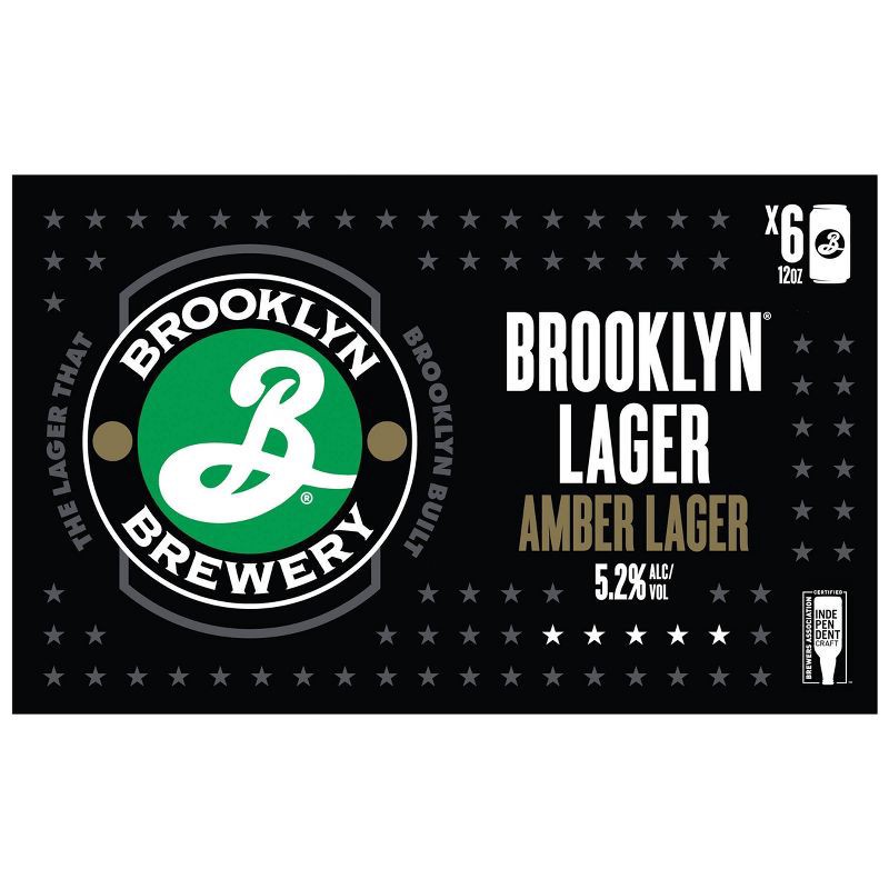 slide 3 of 6, Brooklyn Brewery Brooklyn Lager Beer - 6pk/12 fl oz Cans, 6 ct; 12 fl oz