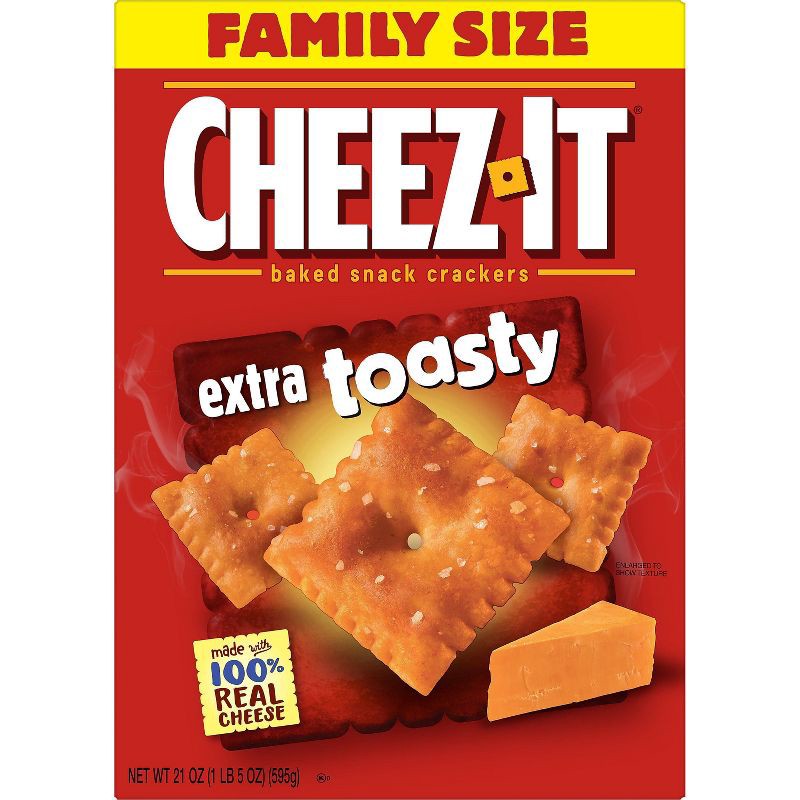 slide 2 of 11, Cheez-It Extra Toasty Family Size Cheese Crackers - 21oz, 21 oz