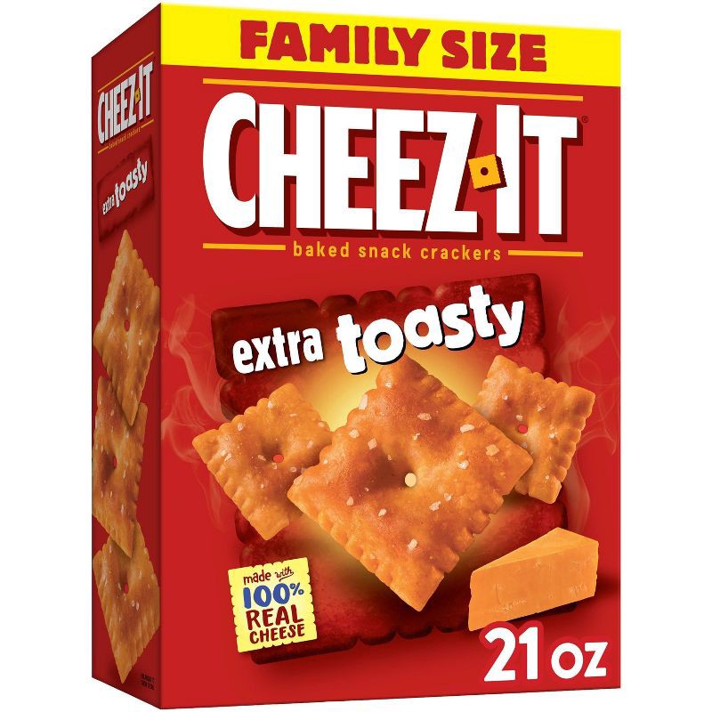 slide 1 of 11, Cheez-It Extra Toasty Family Size Cheese Crackers - 21oz, 21 oz