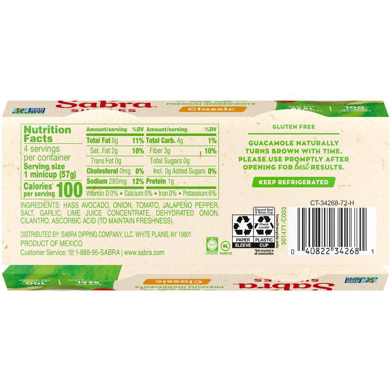 slide 6 of 7, Sabra Classic Guacamole Singles - 8oz/4ct, 4 ct; 8 oz