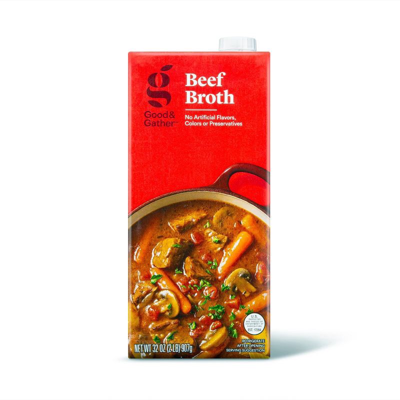 slide 1 of 3, Beef Broth - 32oz - Good & Gather™, 32 oz