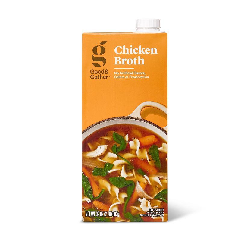 slide 1 of 3, Chicken Broth - 32oz - Good & Gather™, 32 oz