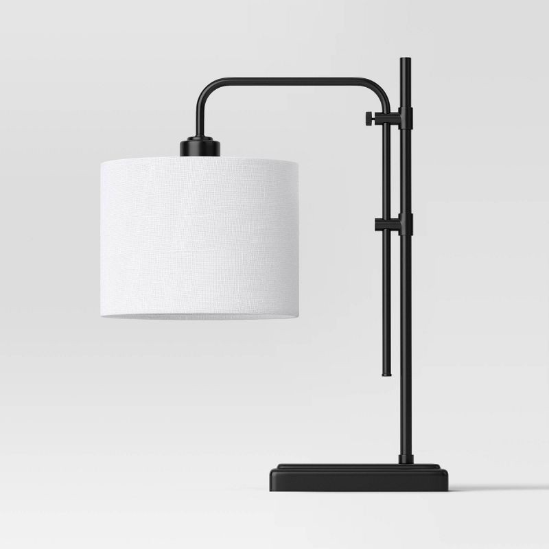 slide 2 of 4, Knox Adjustable Shaded Table Lamp Black - Threshold™: Modern, In-Line Switch, ETL Listed, 1 ct