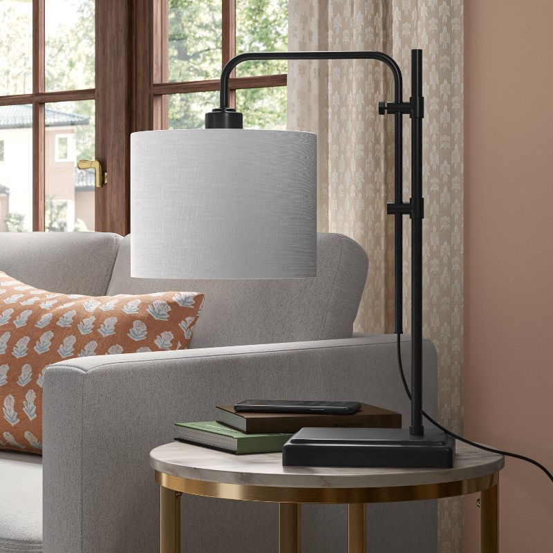 slide 3 of 4, Knox Adjustable Shaded Table Lamp Black - Threshold™: Modern, In-Line Switch, ETL Listed, 1 ct