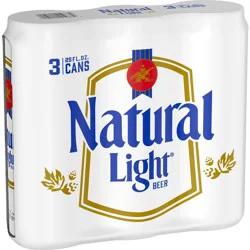 Natural Light Beer, 3 Pack 25 fl oz Cans