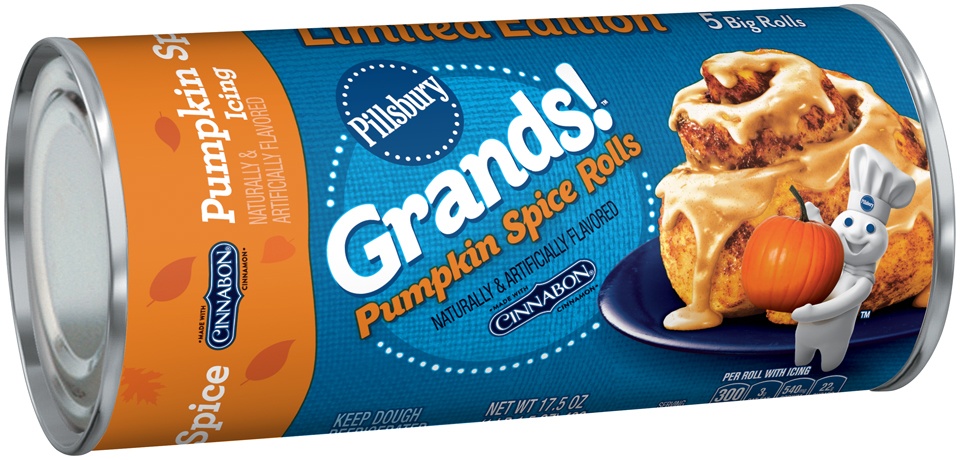 slide 1 of 1, Pillsbury Grands! Limited Edition Pumpkin Spice Rolls With Pumpkin Spice Icing, 5 ct; 17.5 oz