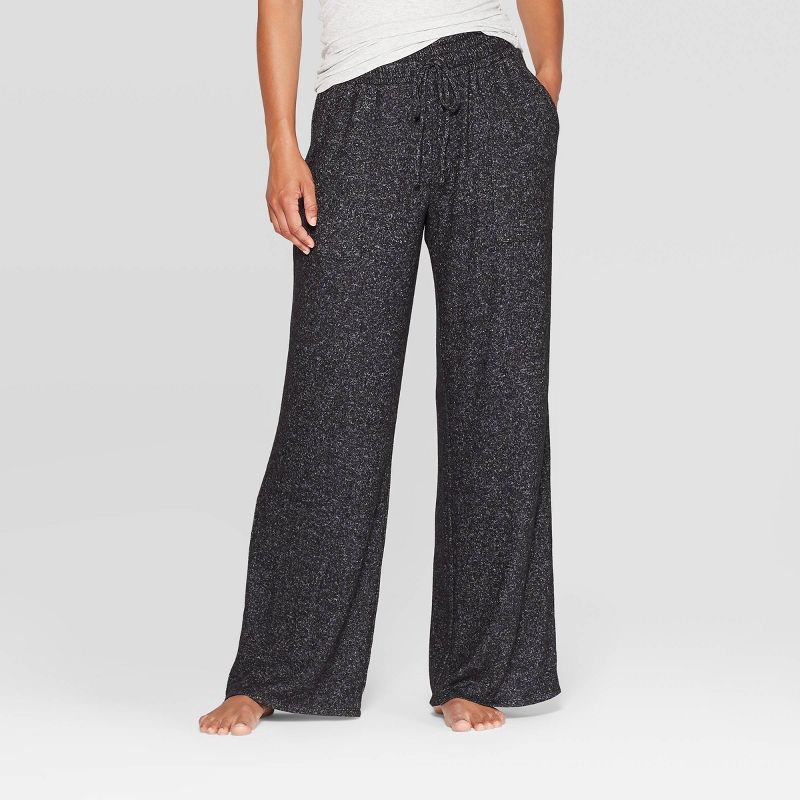slide 1 of 2, Women's Perfectly Cozy Wide Leg Lounge Pants - Stars Above™ Dark Gray XS, 1 ct