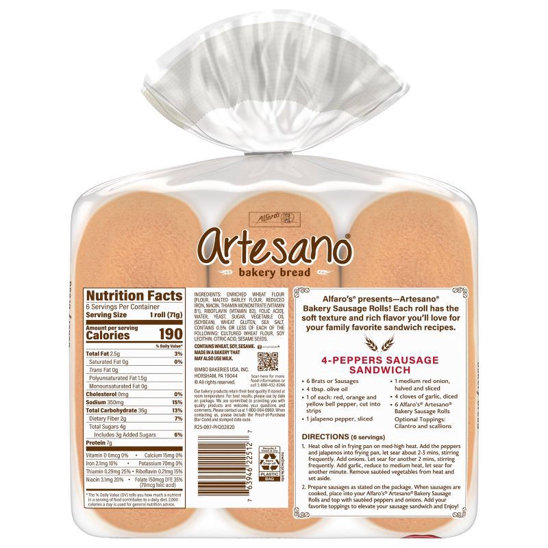slide 5 of 12, Alfaro's Alfaros Sausage Roll - 6ct/15oz, 6 ct; 15 oz