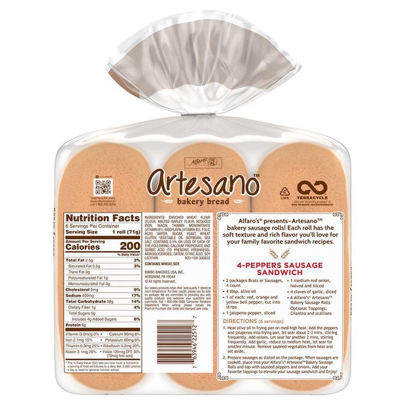 slide 7 of 12, Alfaro's Alfaros Sausage Roll - 6ct/15oz, 6 ct; 15 oz