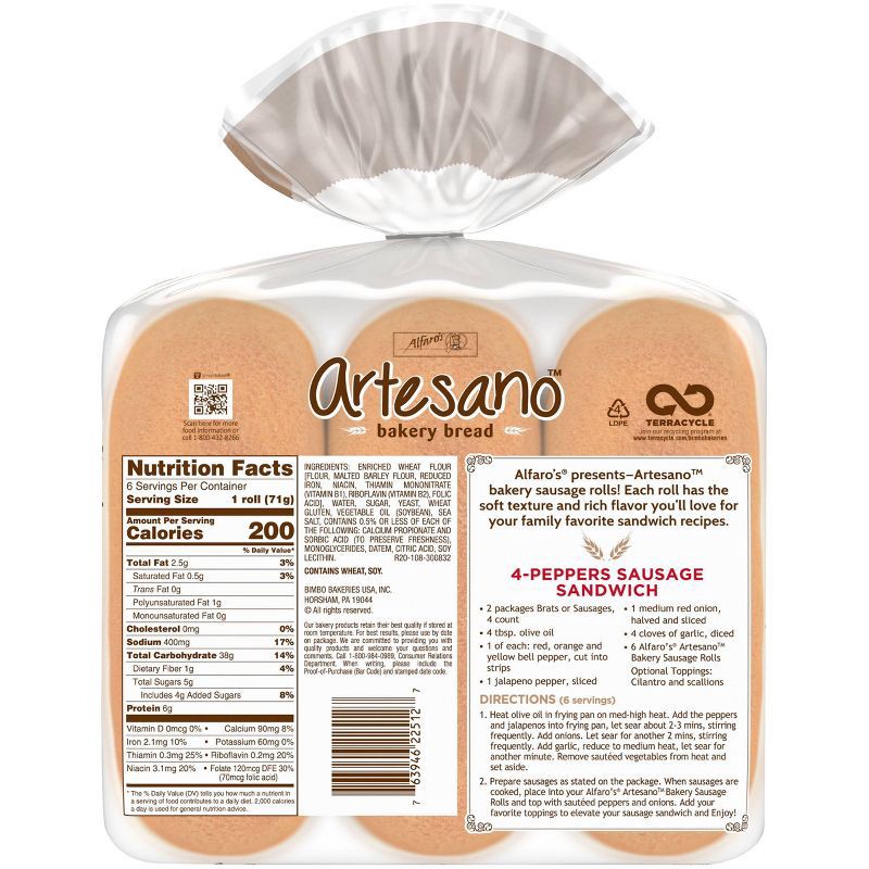 slide 8 of 12, Alfaro's Alfaros Sausage Roll - 6ct/15oz, 6 ct; 15 oz