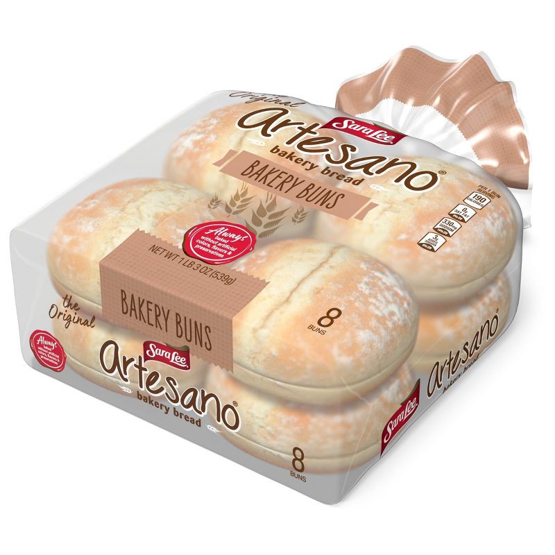 slide 2 of 9, Sara Lee Artesano Hamburger Buns - 19oz/8ct, 8 ct; 19 oz