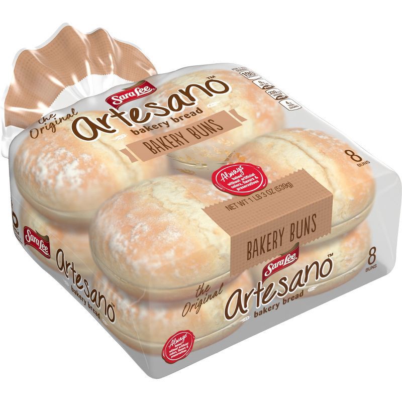 slide 3 of 9, Sara Lee Artesano Hamburger Buns - 19oz/8ct, 8 ct; 19 oz