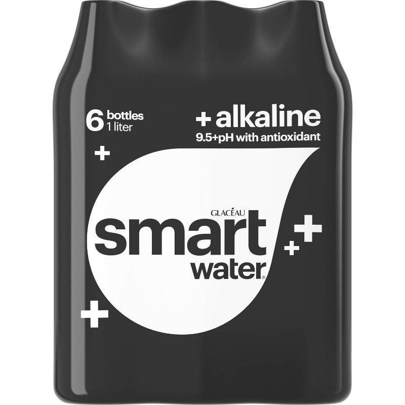 slide 2 of 8, Smartwater Alkaline Vapor Distilled Ionized Water - 6pk/1L Bottles, 6 ct; 1 liter