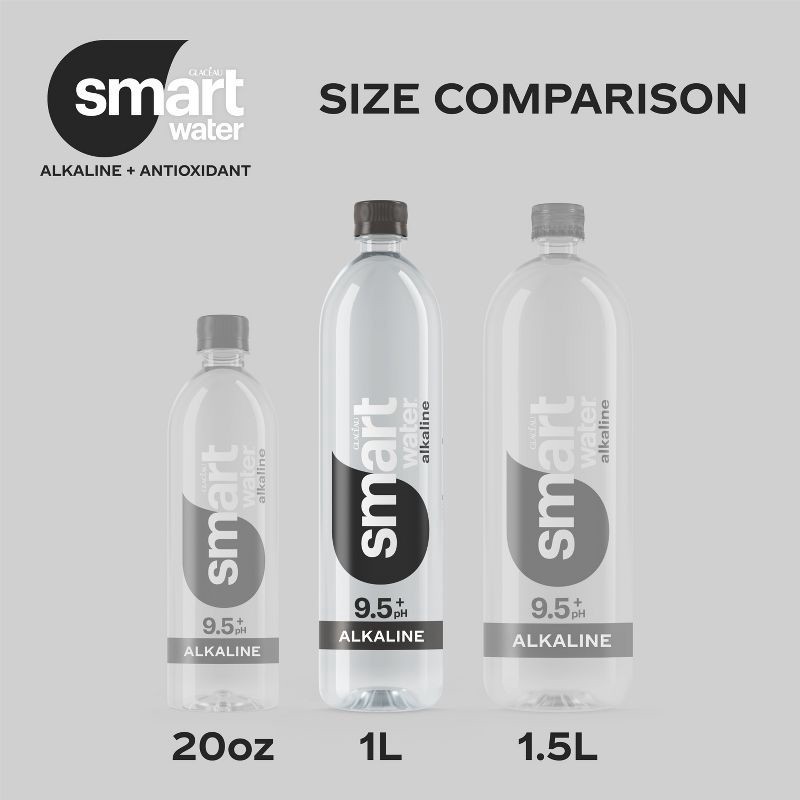slide 4 of 8, Smartwater Alkaline Vapor Distilled Ionized Water - 6pk/1L Bottles, 6 ct; 1 liter