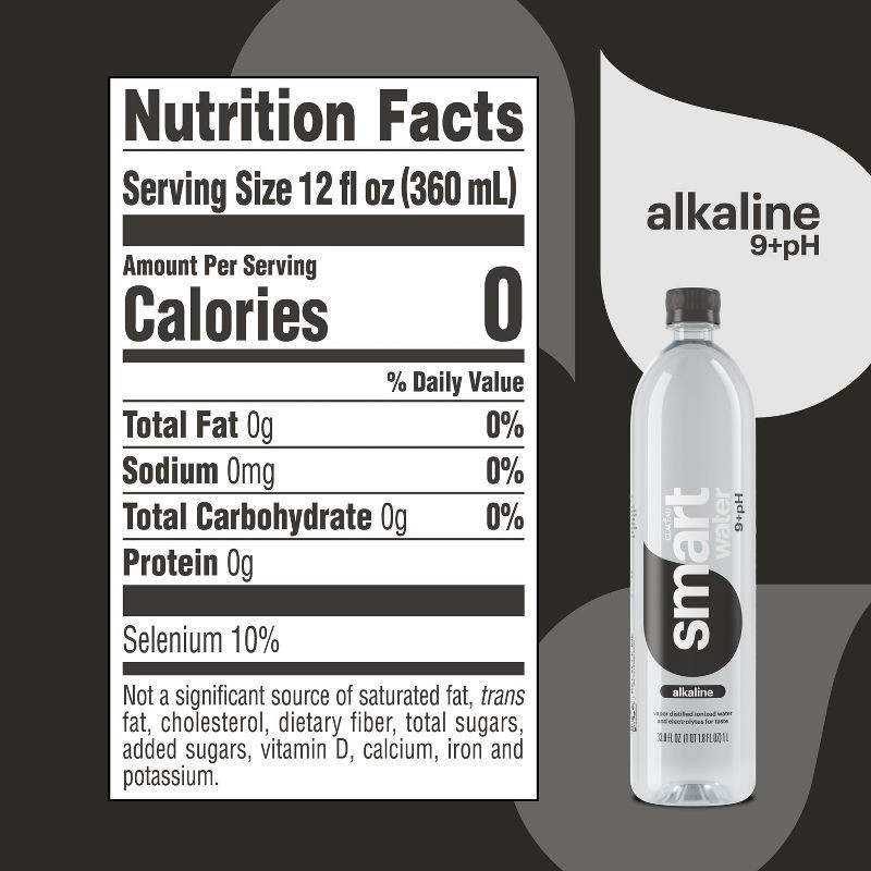 slide 4 of 7, Smartwater Alkaline Vapor Distilled Ionized Water - 6pk/1L Bottles, 6 ct; 1 liter