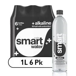 Smartwater Alkaline Vapor Distilled Ionized Water - 6pk/1L Bottles