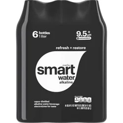 Smartwater Alkaline Vapor Distilled Ionized Water - 6pk/1L Bottles