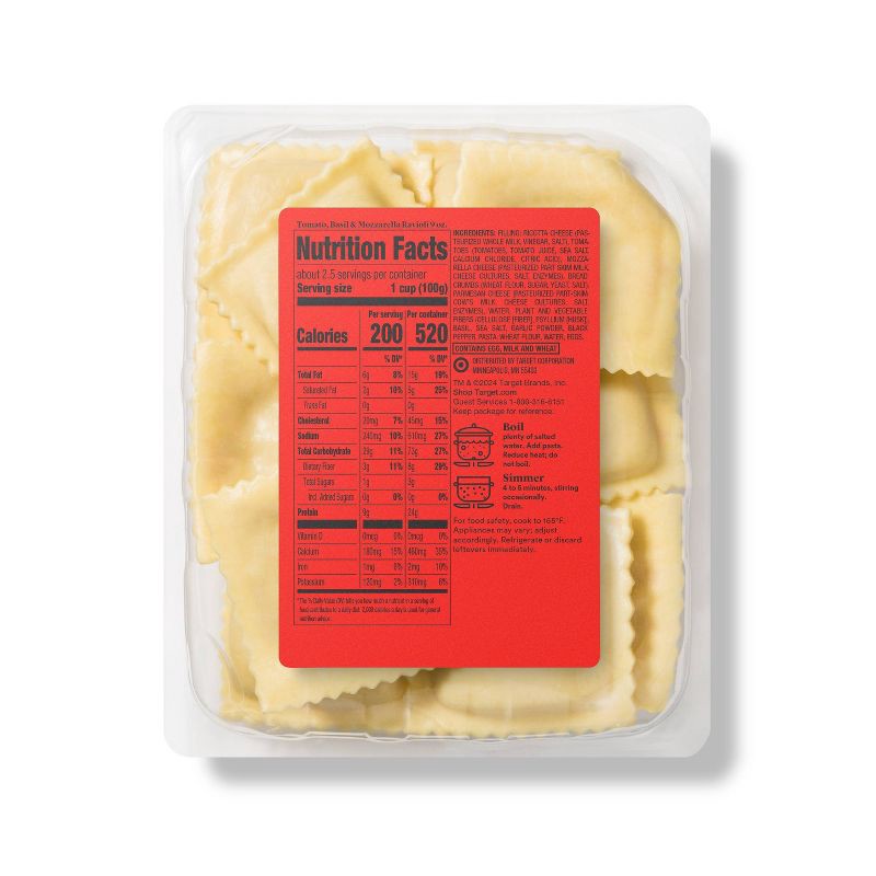 slide 2 of 4, Tomato, Basil & Mozzarella Ravioli - 9oz - Good & Gather™, 9 oz