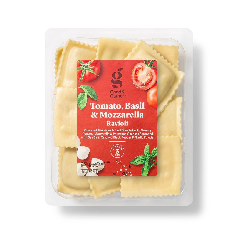 slide 1 of 3, Tomato, Basil & Mozzarella Ravioli - 9oz - Good & Gather™, 9 oz