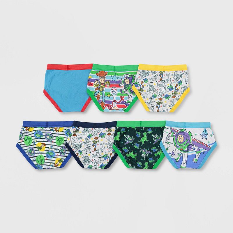slide 2 of 3, Toddler Boys' 7pk Toy Story Pixar Briefs - 2T-3T: Woody & Buzz Lightyear Figures, Disney Licensed, 7 ct