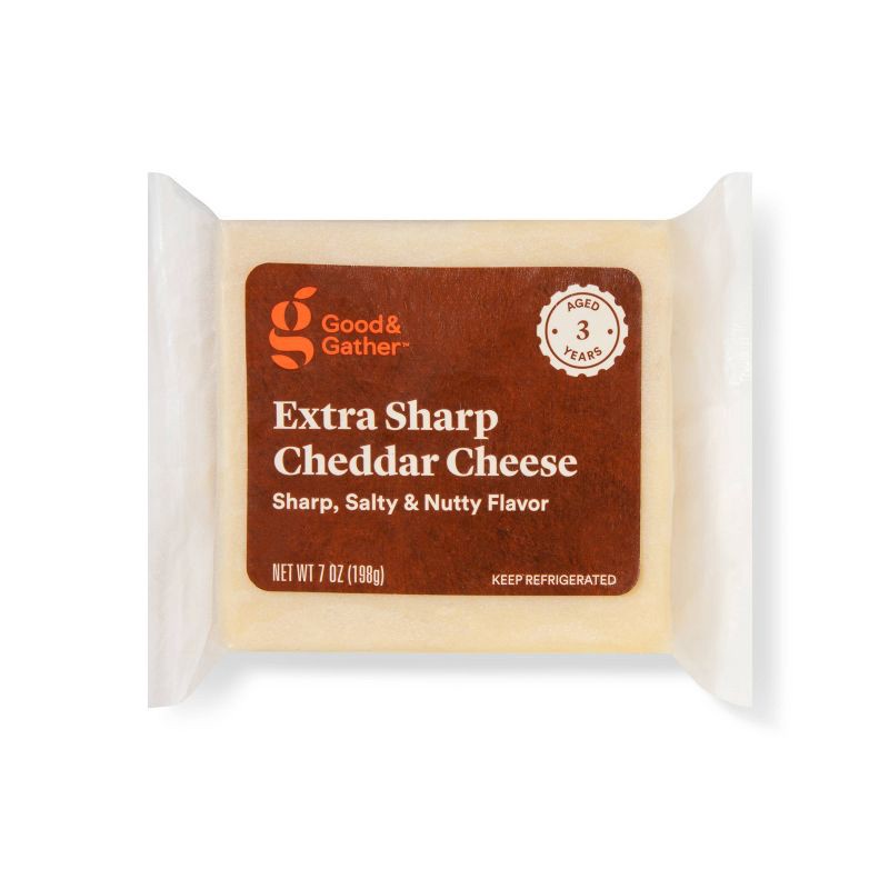 slide 1 of 3, Extra Sharp Cheddar Cheese - 7oz - Good & Gather™, 7 oz