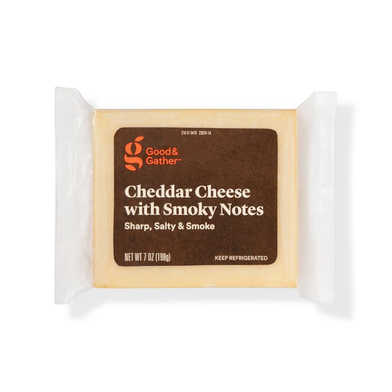 slide 1 of 3, Cheddar Cheese with Smokey Notes - 7oz - Good & Gather™, 7 oz