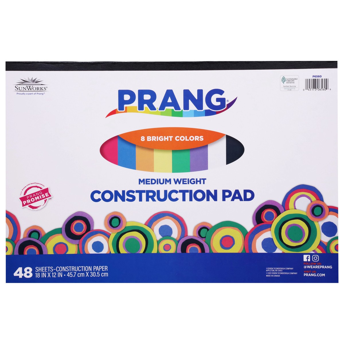 slide 6 of 11, PRANG 8 Bright Colors Medium Weight Construction Pad 48 ea, 48 ct