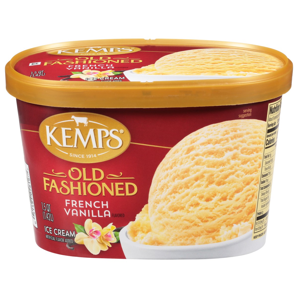 slide 1 of 9, Kemps Old Fashioned French Vanilla Ice Cream, 1.5 qt
