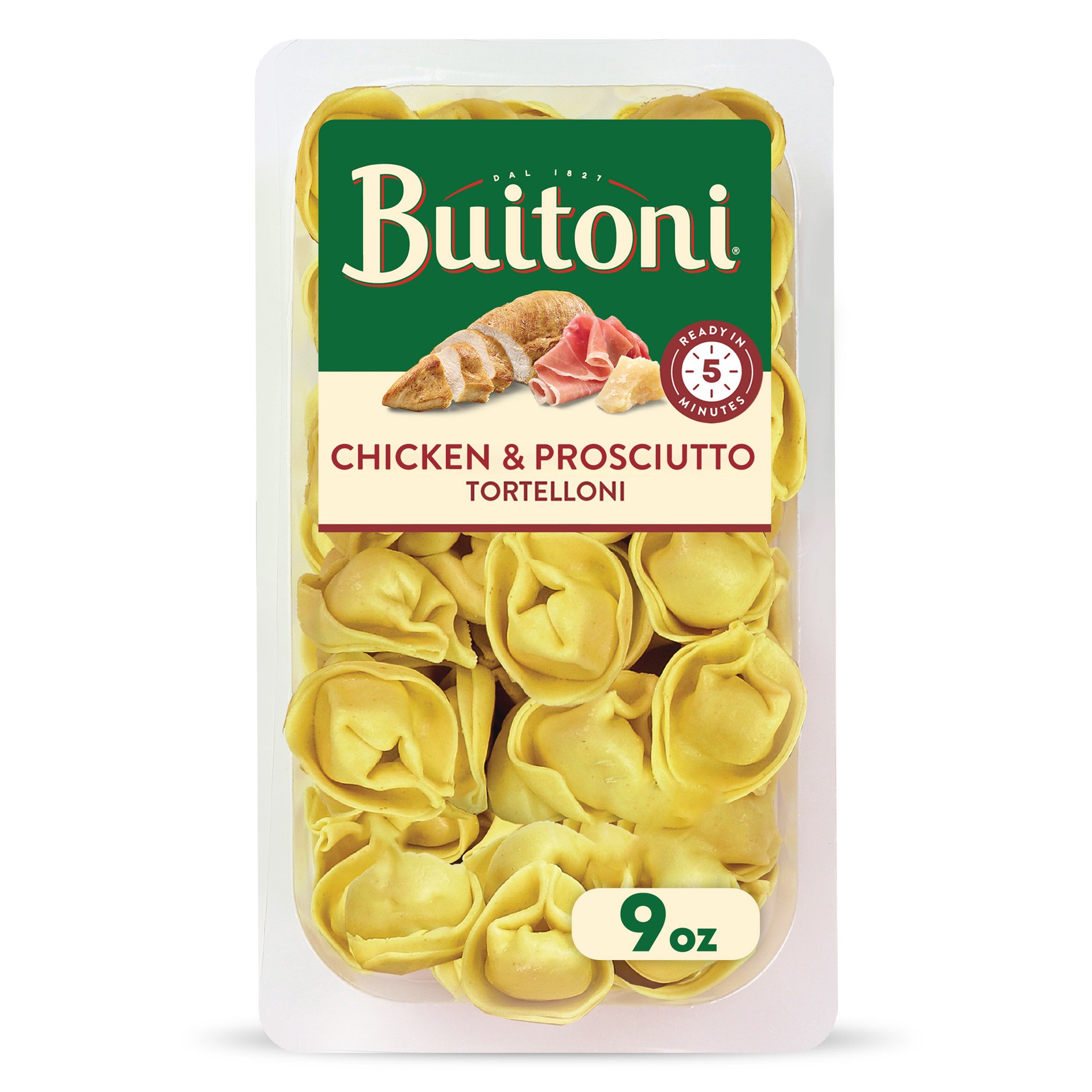 slide 1 of 7, Buitoni Chicken and Prosciutto Tortelloni, Refrigerated Pasta, 9 oz Package, 9 oz