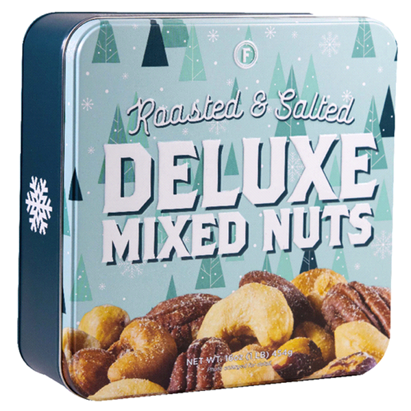 slide 1 of 1, Ferris Roasted & Salted Deluxe Mixed Nuts Holiday Tin, 16 oz