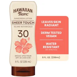 Hawaiian Tropic Sheer Touch Ultra Radiance Lotion Sunscreen Broad Spectrum SPF 30 - 8 Ounces
