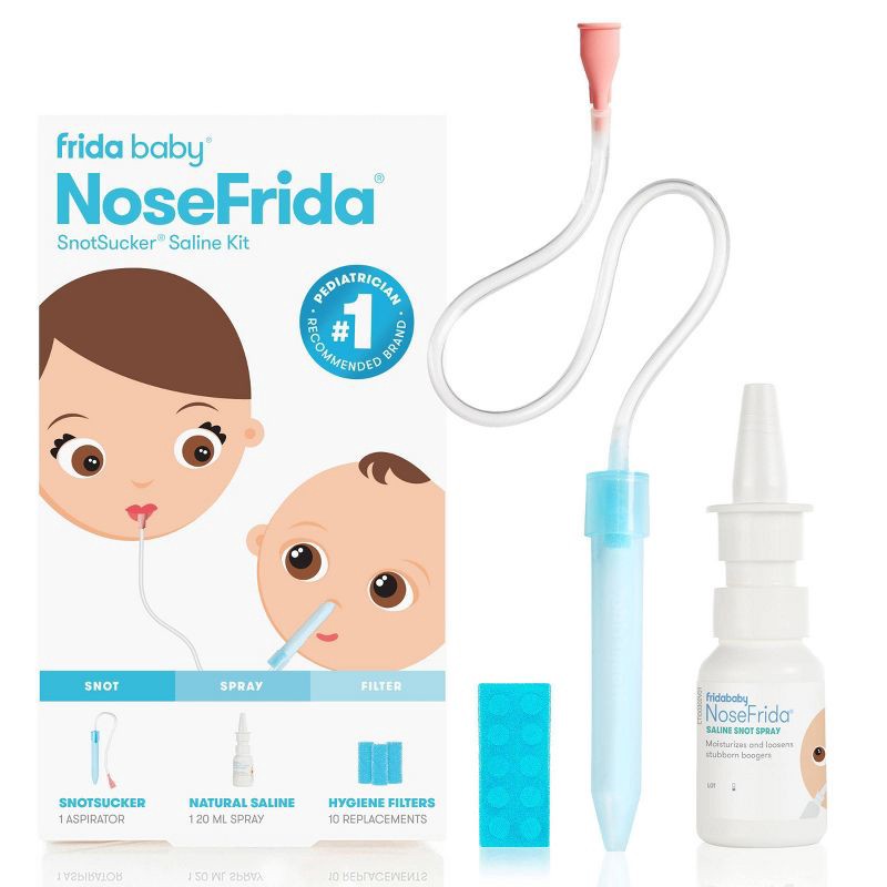 slide 1 of 9, Frida Baby Baby Nasal Aspirator NoseFrida The Snotsucker All-Natural Saline Nasal Spray - 12ct, 12 ct