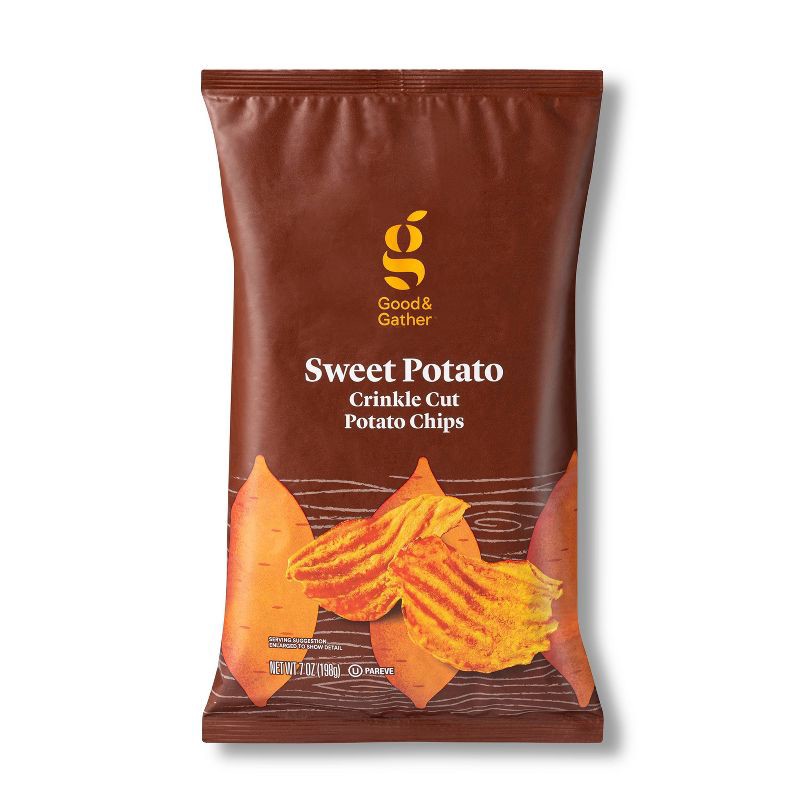 slide 1 of 3, Sweet Potato Kettle Chips - 7oz - Good & Gather™, 7 oz