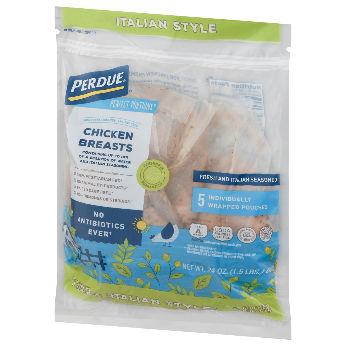 slide 2 of 9, Perdue Perfect Portions Boneless Skinless Italian Style Chicken Breasts - 1.5lbs, 1.5 lb