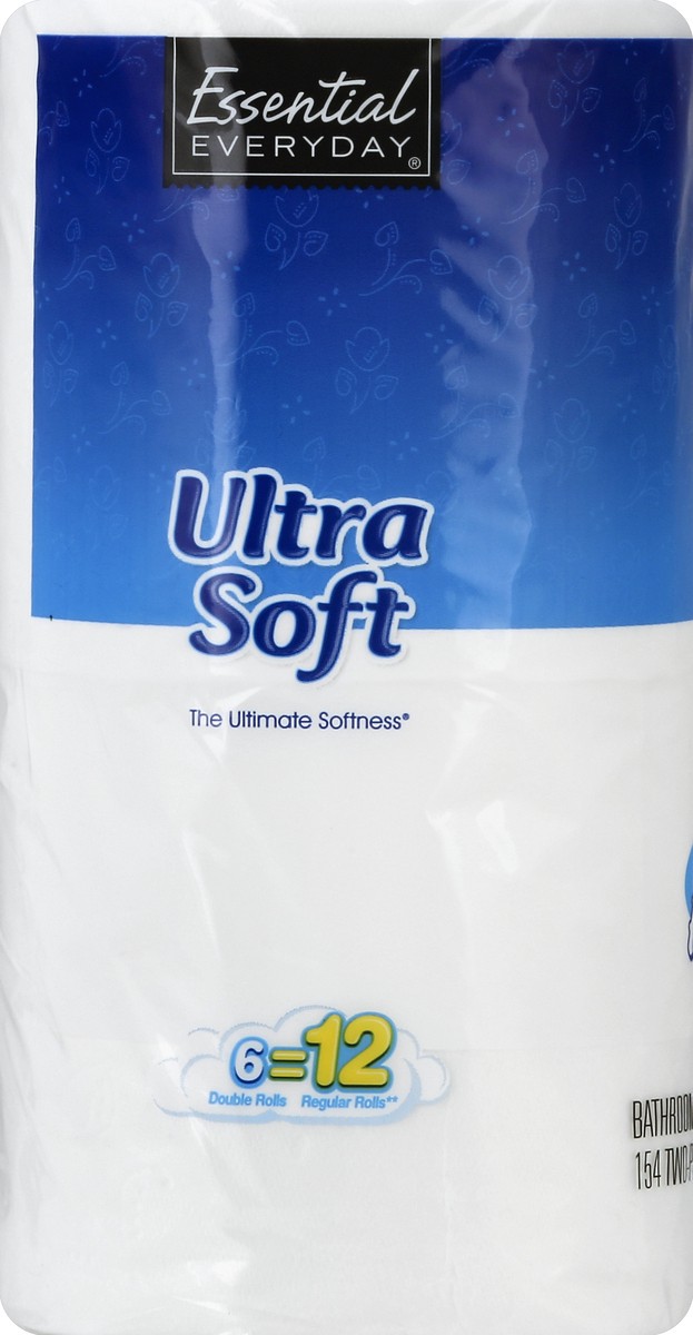 slide 3 of 6, Essential Everyday Bathroom Tissue Ultra Soft Double Rolls, 6 ct