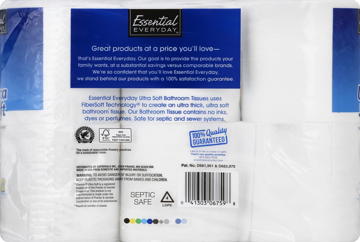 slide 6 of 6, Essential Everyday Bathroom Tissue Ultra Soft Double Rolls, 6 ct