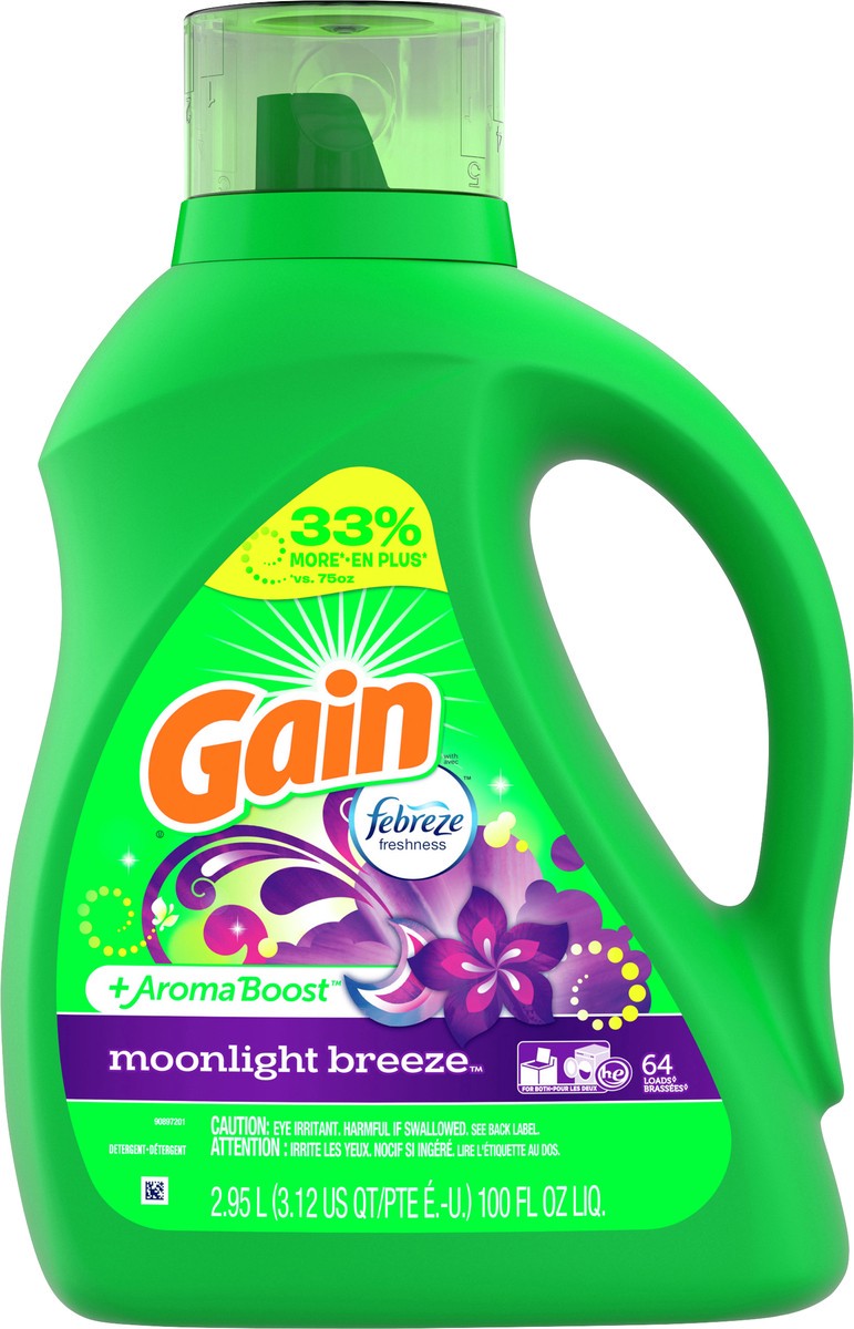 slide 3 of 3, Gain + Aroma Boost With Febreze Freshness Moonlight Breeze Detergent 2.95 lt, 2.95 liter